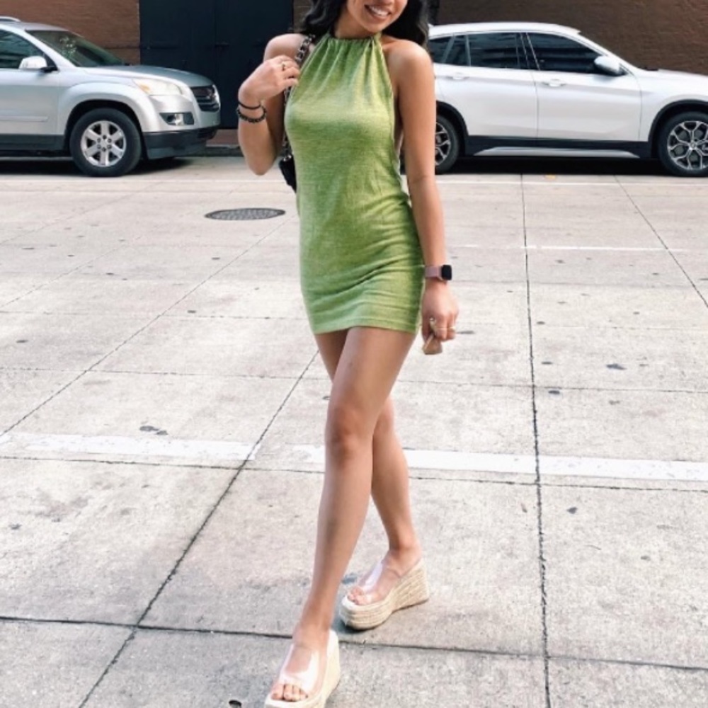 ‼️SOLD‼️ Green Halter Top Dress